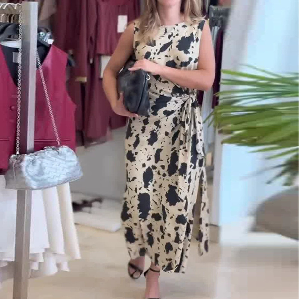 Forever 21 Spring Round-Neck Sleeveless Slit Casual Comfort Dress